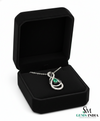 Natural Green Emerald Diamond Infinity Pendant - Green Gemstone Jewelry
