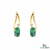 Classic Oval Emerald & Diamond Curved Drop Earrings