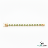 Green Heart Cut Gemstone & Diamond Gold Tennis Bracelet - Heart Jewelry