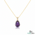 Luxury Pear Cut Amethyst Pendant with Diamond Halo in 18k gold