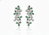 2.50 Teardrop Natural Emerald Diamond Flower Dangle Earrings Elegant Statement Design