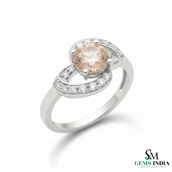 Doppelter Smaragd-Ring in offenem Design aus 14 Karat Gold – Band mit quadratisch und rund geschliffenen grünen Edelsteinen