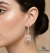 Floral Morganite Diamond Drop Earrings - Luxury Gemstone Earrings