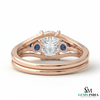 Round Cut Blue Sapphire & Diamond Two Stone Ring - Toi et moi Ring (Copy)