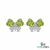 Green Peridot Heart Shape Earrings with Diamond Accent – Elegant Stud Earrings