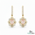 Floral Morganite Diamond Drop Earrings - Luxury Gemstone Earrings