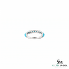 Turquoise Eternity Band Ring With Round Blue Turquoise Stones – Minimalist Stackable Ring