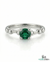 2 Karat Herzform-Smaragd- und Diamantring aus 14 Karat Gold, Smaragd-Verlobungsring