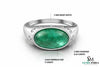 Real Emerald Cabochon Men's Ring - 18k Gold & Diamond May Birthstone