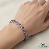 February Birthstone Amethyst and Diamond Halo Bracelet