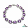 Vintage Style Oval Natural Amethyst Bracelet - Luxury gemstone bracelet