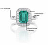 1.30 carat Emerald cut Natural Emerald and Diamond Engagement Ring Unique Gift for her