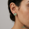 Elegant Pear Emerald & Diamond Butterfly Earrings – Fine Gold Jewelry