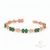 Oval Shape Natural Emerald Diamond Tennis Bracelet Green Gemstone Jewelry