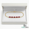 Oval Ruby Bracelet with Diamond Accents - Luxury July Birthstone Bracelet