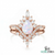 Vintage Teardrop Opal Oval Engagement Ring Double Band Statement Ring