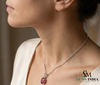 Oval Red Ruby Solitaire Pendant Minimalist Ruby Birthstone for Women