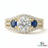 Round Cut Blue Sapphire & Diamond Two Stone Ring - Toi et moi Ring (Copy)