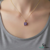 Princess Cut Tanzanite Square Pendant Minimal Square Pendant