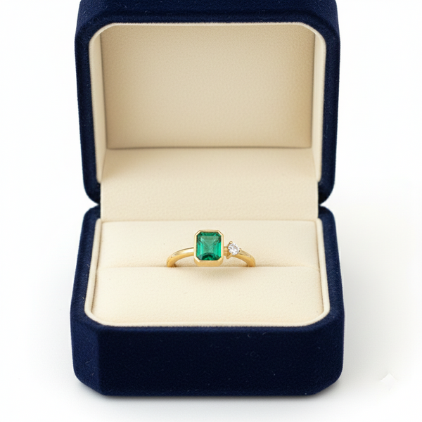 1 Carats Emerald Cut Natural May Birthstone Emerald Solitaire Ring - Women Wedding Gift Ring