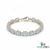 Oval Aquamarine Tennis Bracelet with Diamond Accents - Gift for Wife