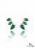 Pear Shape Emerald & Diamond Curved Bar Stud Earrings