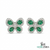 Elegant Pear Emerald & Diamond Butterfly Earrings – Fine Gold Jewelry