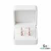 Morganite Diamond Huggie Hoop Earrings - Morganite Wedding Earrings