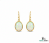 Elegant Oval Opal Drop Earrings – October Birthstone Jewelry