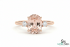 Minimalist Oval Morganite & Diamond Ring - Pink Gemstone Ring