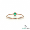Tiny Emerald Ring Minimalist Green Stone Stacking Band for Women