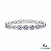 Luxury Oval and Marquise Tanzanite & Diamond Tennis Bracelet for Women