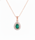 9.30 carat Vintage Inspired Pear Cut Natural Emerald Pendant Gold Diamond Accent Design