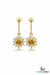 Round cut Natural Citrine & Diamond Floral Drop Earrings - Luxury Jewelry Gift
