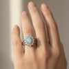 Oval Opal Diamond Cluster Ring in 14K and 18k Gold Luxury Halo Ring