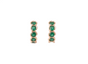 0.70 carat Natural Emerald Row Hoop Earrings Dainty Everyday Hoops