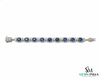 Classic Oval Blue Sapphire Bracelet with Diamond-Style Halo - Statement Jewelry