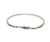 14K Gold Natural Rainbow Sapphire 4.20 carat Tennis Bracelet Round Cut Gemstones