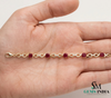 Natural Ruby & Diamond Infinity Link Bracelet - Elegant July Birthstone Tennis Bracelet for Women