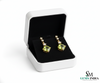 Cushion Cut Natural Peridot Diamond Dangle Earrings