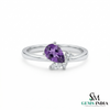 Purple Amethyst Pear Ring with Marquise Diamond Detail – Fine Jewelry