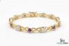 Infinity Link Amethyst Diamond Bracelet for Women - Fine Gold Jewelry