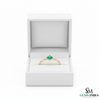 Princess Cut Natural Emerald Solitaire Ring – Minimalist Emerald Promise Ring