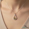 Minimal Teardrop Peridot Gemstone Pendant – Green Gemstone Pendant