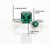 Double Emerald Open Ring in 14k Gold – Square & Round Cut Green Gemstone Band