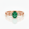 1.20 carat Oval shape Natural Emerald and Diamond Split Shank Ring in 14k Gold Gift for her