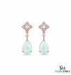 Pear Opal Stud with Round Opal Diamond Drop Earrings – October Birthstone