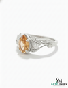 Pear Cut Citrine & Diamond Twist Ring in 14k and 18k Gold Elegant Gemstone Ring