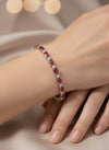 Elegant Oval shape Natural Ruby Bracelet with Diamond Accents – Timeless Luxury
