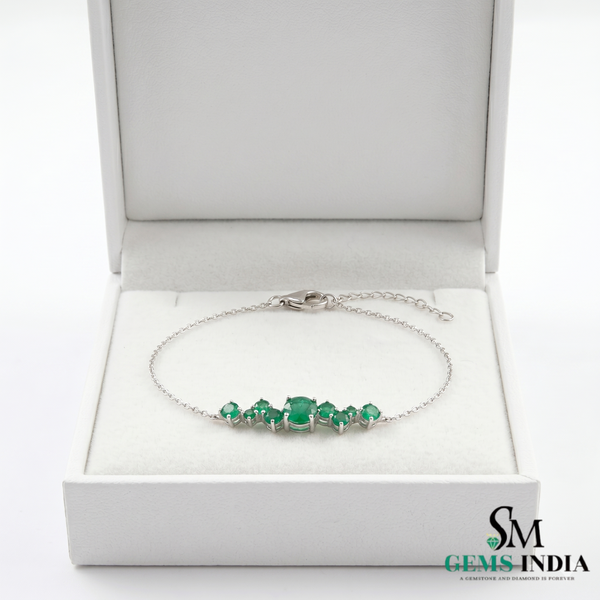 Emerald Cluster Bracelet in 14k Gold – Dainty Luxury Jewelry